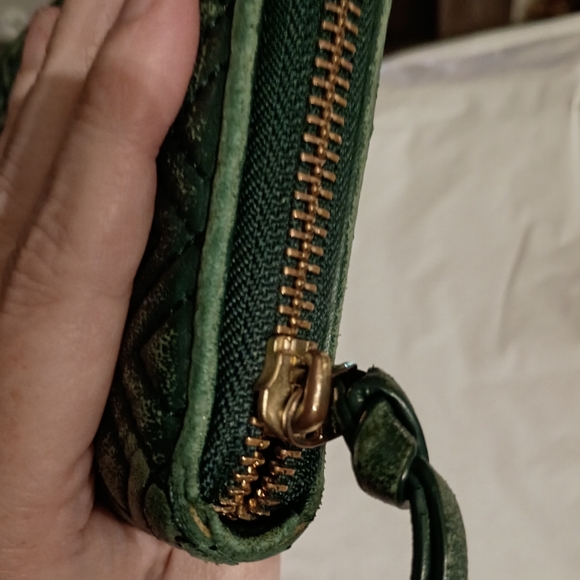 Tory Burch Green Flemming Quilted Leather Long Zip Continental Wallet - Picture 7 of 10